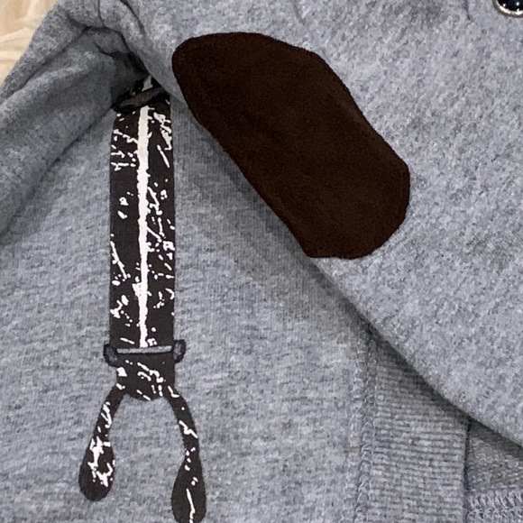 Koala Kids Gray Cardigan Sweater in Sweatshirt Material Gray/Brown Suspenders - Picture 3 of 5